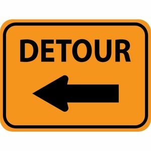 Sign indicating a detour route 