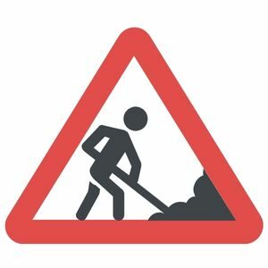 Sign warning of workers ahead